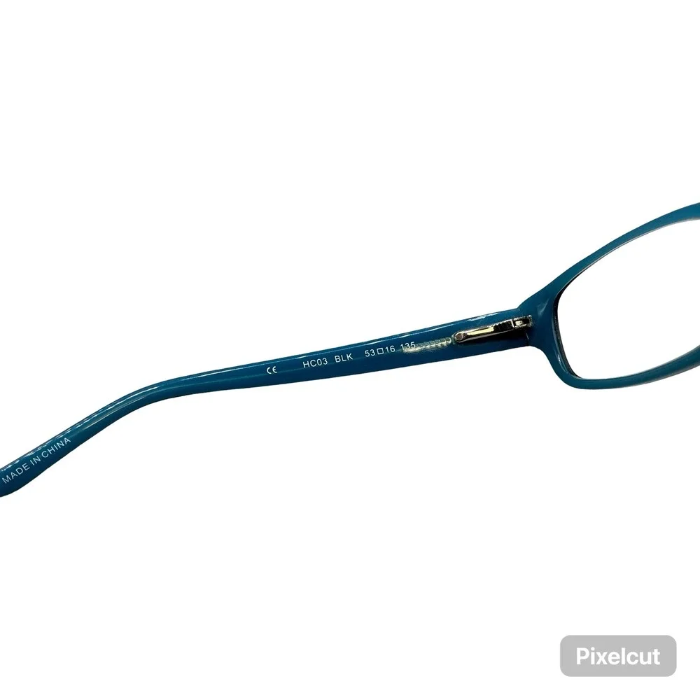Hard Candy HC03‎ BLK Eyeglasses Frames Black Teal Rectangular 53-16-135